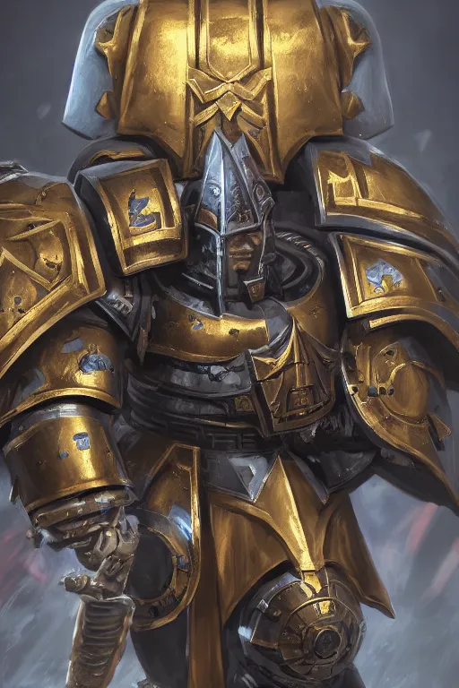 Image similar to armor portrait heros warhammer 4 0 k horus heresy fanart - the primarchs emperor by johannes helgeson animated with vfx concept artist & illustrator global illumination ray tracing hdr fanart arstation zbrush central hardmesh 8 k octane renderer comics stylized