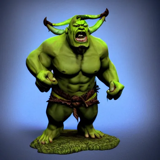 Prompt: a orc in a green screen portrait