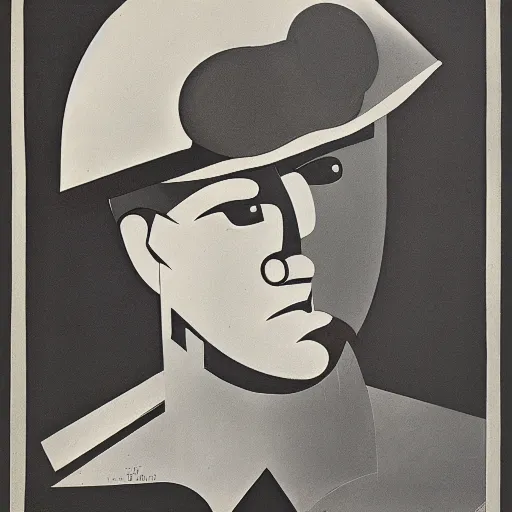 Prompt: a poster of a young soldier wearing a helmet. by ismael nery, wyndham lewis. behance, soviet propaganda, american propaganda