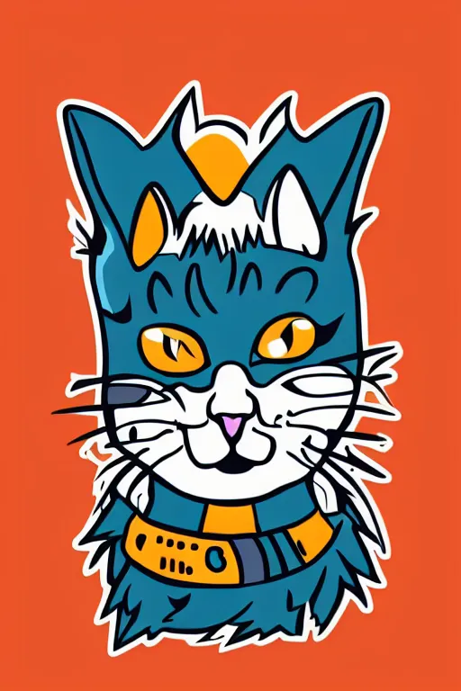 Image similar to Portrait of a cat as a wrestler, sticker, colorful, illustration, highly detailed, simple, smooth and clean vector curves, no jagged lines, vector art, smooth