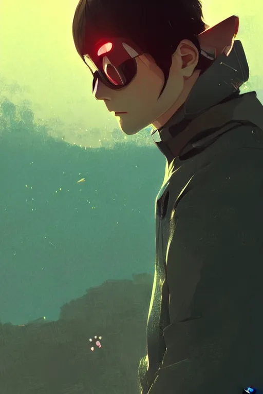 Image similar to portrait of a kamen rider rx by ilya kuvshinov, cloudy sky background lush landscape ln illustration concept art anime key visual trending pixiv by victo ngai fanbox by greg rutkowski makoto shinkai takashi takeuchi studio ghibli