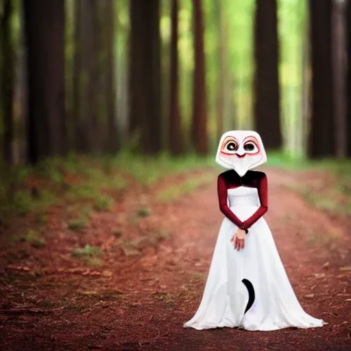 Image similar to very very very very cute anonymous, portrait, pixar style, forest background, cinematic lighting, award winning creature portrait photography