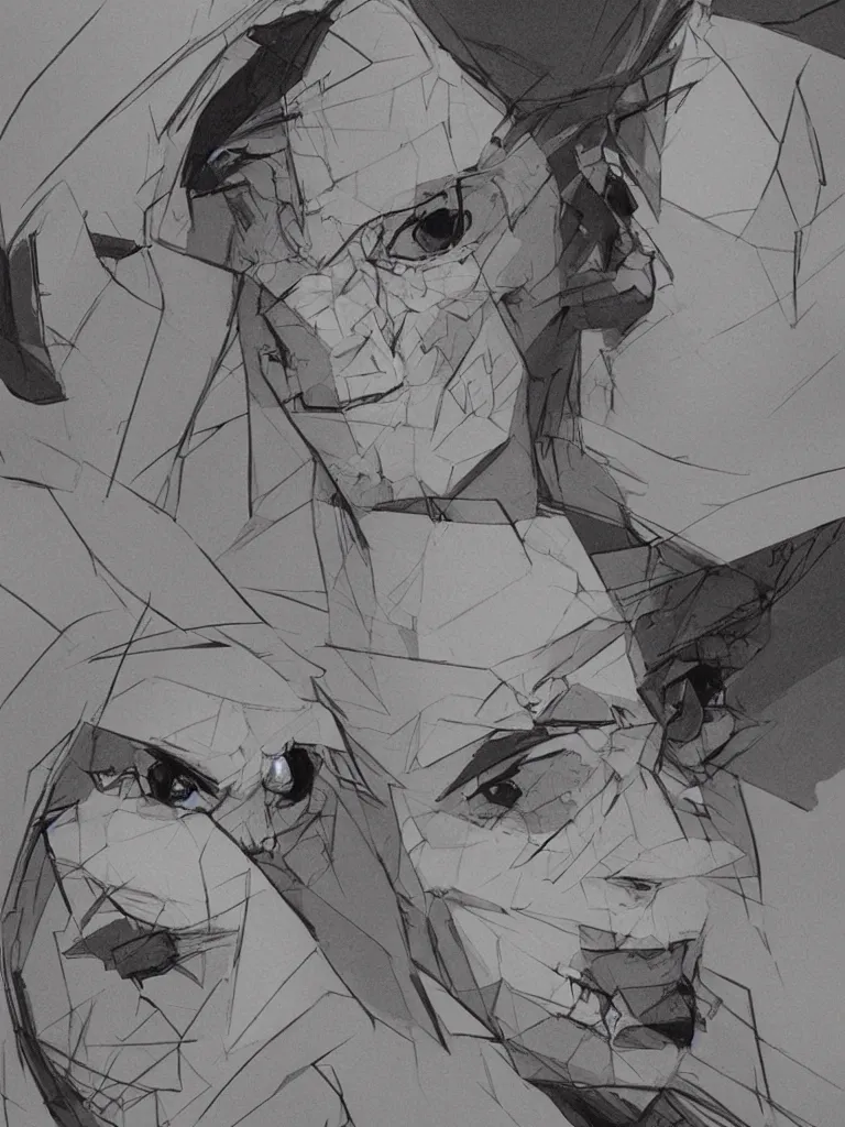 Image similar to broken faces by disney concept artists, blunt borders, rule of thirds