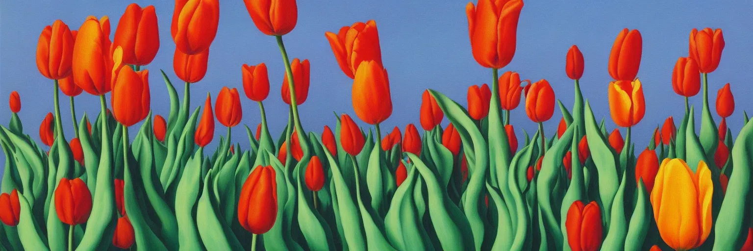 Image similar to tulip painting magritte