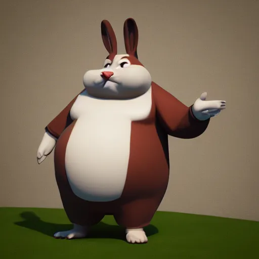 Image similar to hamungus chungus, 3d character model render, 4k, octane, white background