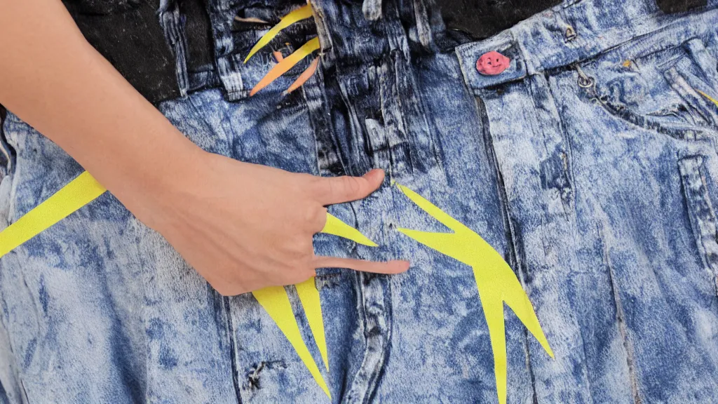 Prompt: glitch art improper lightning bolt waistband
