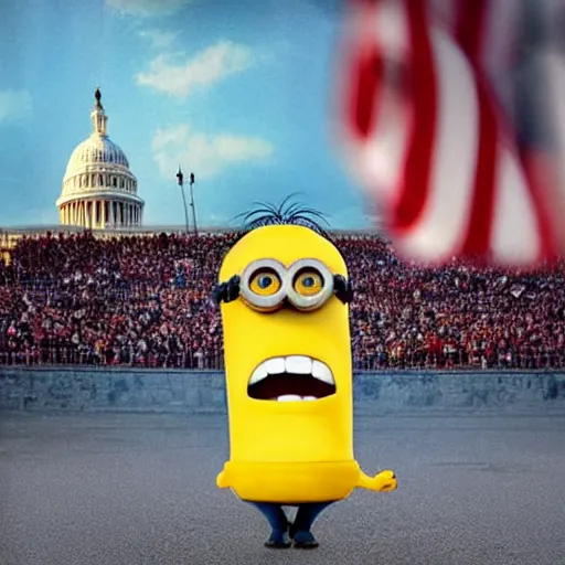 Prompt: minions assumed the us presidency in 2 0 2 8 after a coup d'etat, ultra detailed, dynamic light, ultra realistic, photorealistic, atmosphere