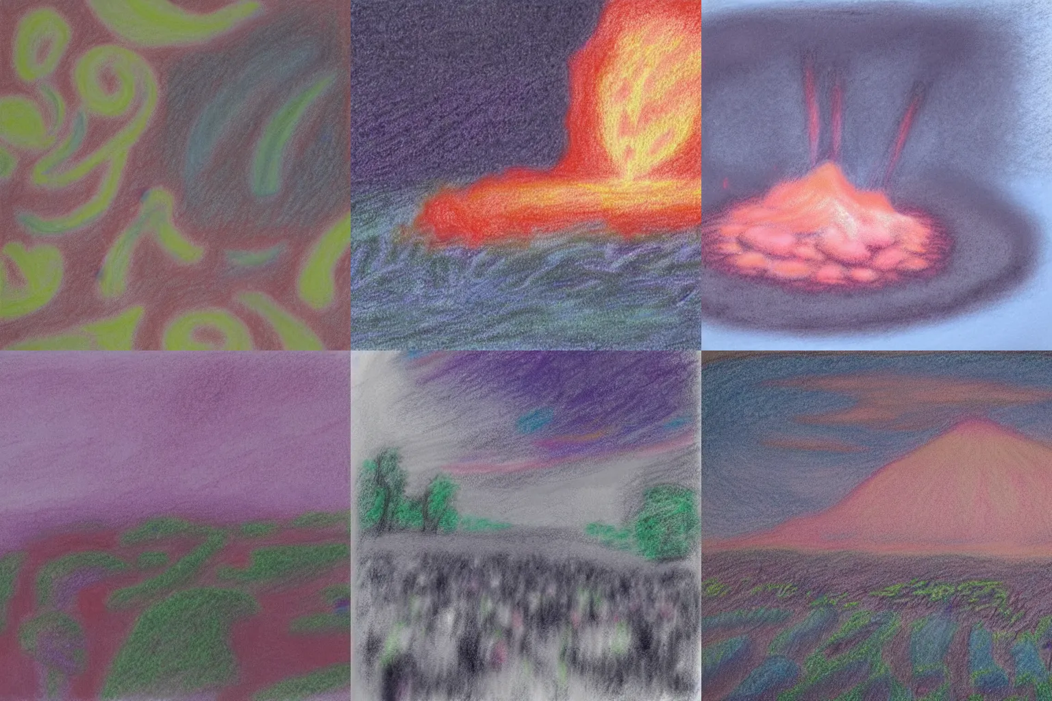 Prompt: A pastel drawing of hell