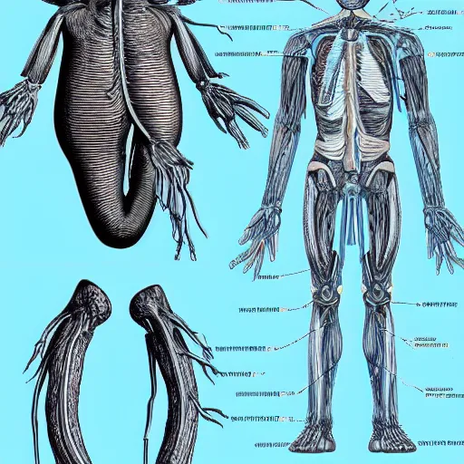 Image similar to A detailed biological anatomy of a minion