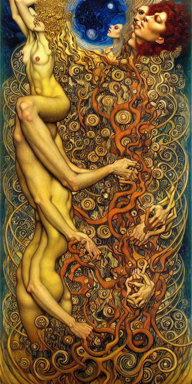 Image similar to Divine Chaos Engine by Karol Bak, Jean Delville, William Blake, Gustav Klimt, and Vincent Van Gogh, symbolist, visionary