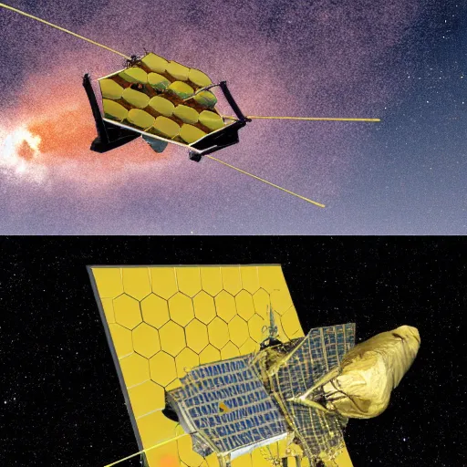 Prompt: james webb telescope crashing into meteor