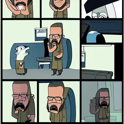 Prompt: Walter white in regular show