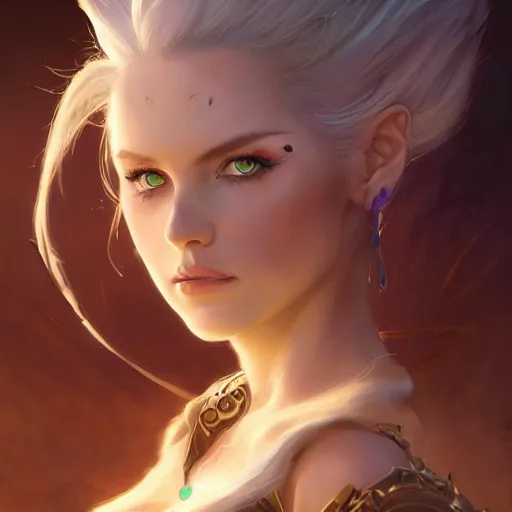 Prompt: kerli koiv as terra branford, character headshot concept art, sharp, digital matte painting, art by artgerm, greg rutkowski, wlop, dramatic lighting, trending on artstation