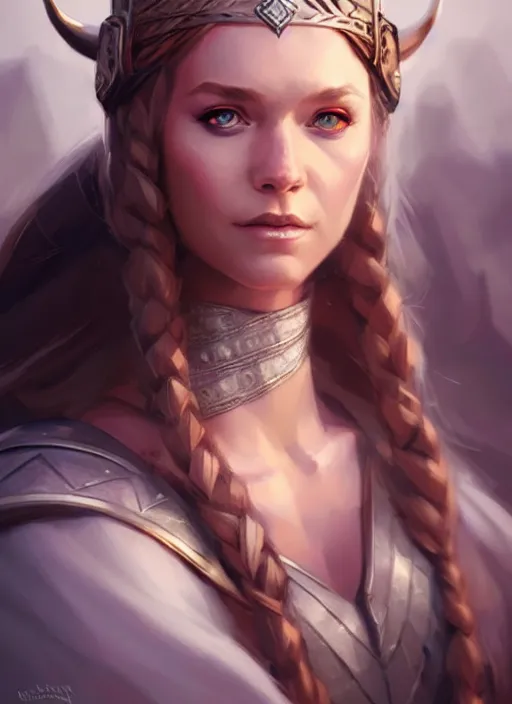 Prompt: pretty viking princess, portrait, art by artgerm and greg rutkowski and magali villeneuve, d & d, fantasy, highly detailed, portrait, digital painting, trending on artstation, concept art, sharp focus, illustration