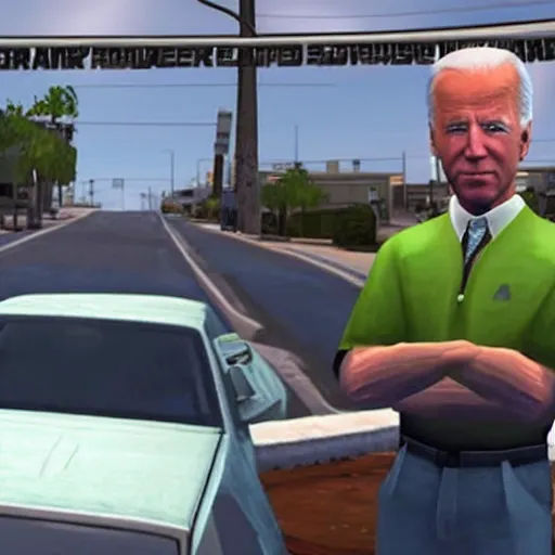 Prompt: Joe Biden in Grand Theft Auto San Andreas