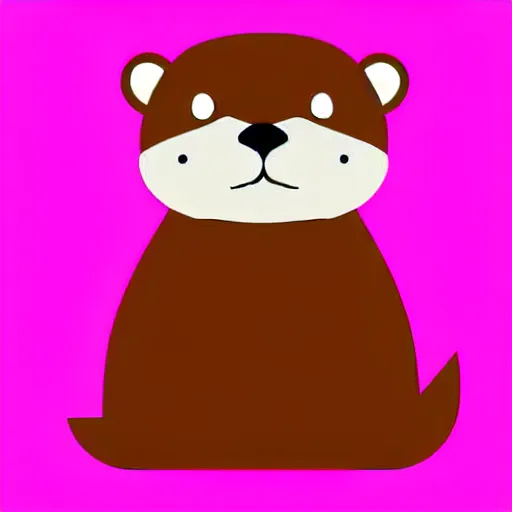 Image similar to an otter in dress, avatar image, digital art, minimalism