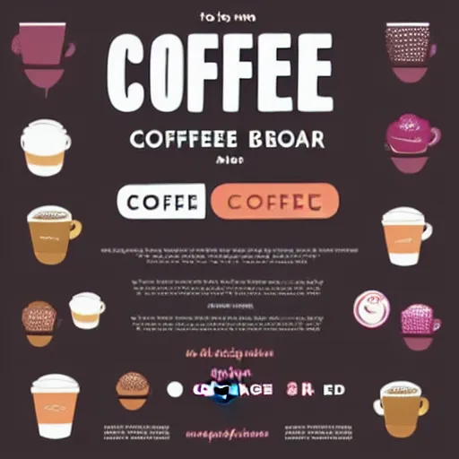 Image similar to flyer graphic design for coffee bean shop, artstation, 8k HD, illustrator vector graphics