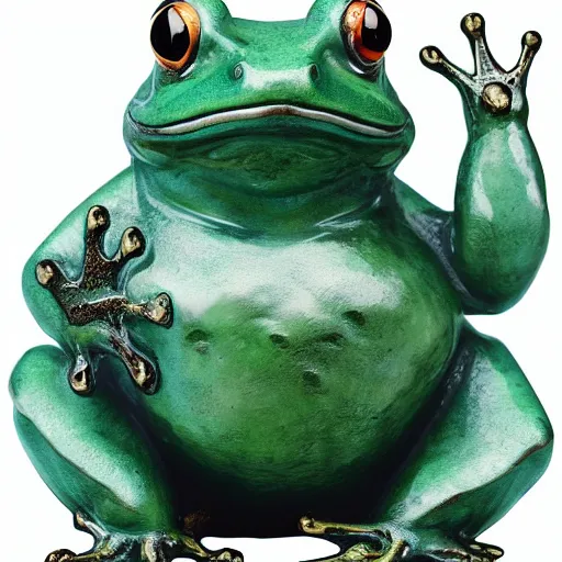 Image similar to feng shui frog statue, fantasy, ultra detailed,