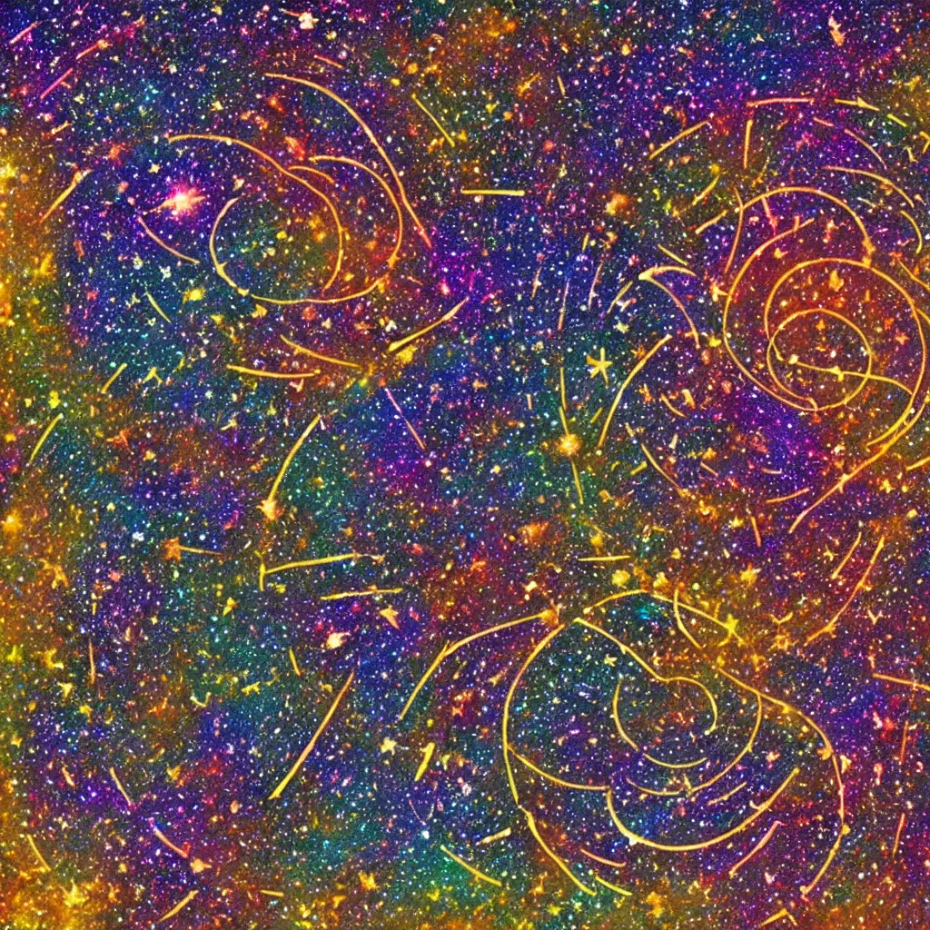 Image similar to sand clock in a galaxy made of stars, space, nebulas stars Dmt Psychedelic cosmos, cosmic, Dreamy, dynamic, mystical