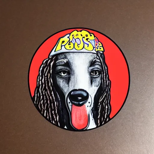 Image similar to portrait of snoop dog in style of sticker