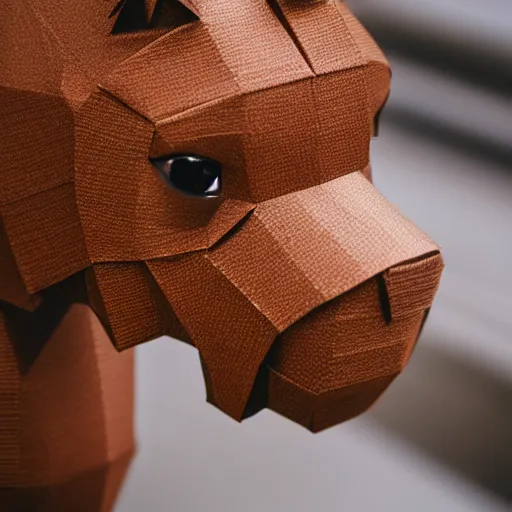 Image similar to a capibara made from origami, photography 4k, f1.8 anamorphic, bokeh, 4k, Canon, Nikon