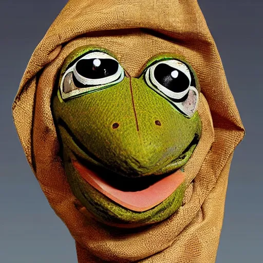 Prompt: mummified kermit the frog, egyptian, 3rd century BC, photograph, hyperreal, british museum