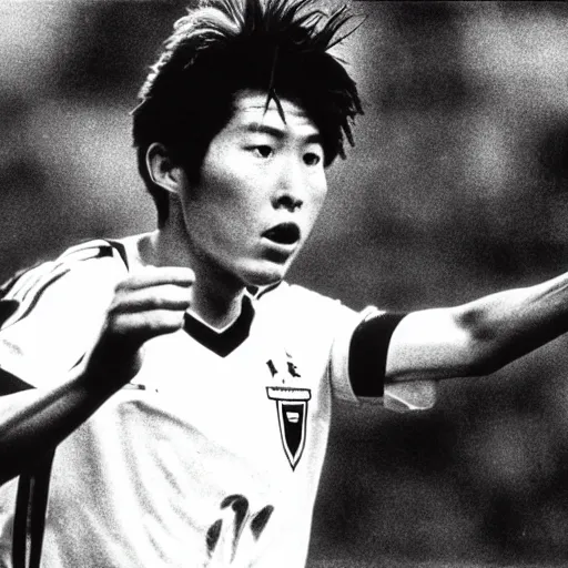 Prompt: movie still of the soccer player Son heung-min fighting the monster in the thing (1982),