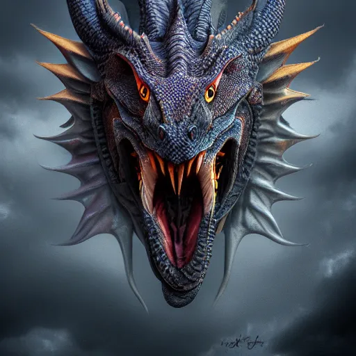 Image similar to dragon head, detailed, 4 k, realistic