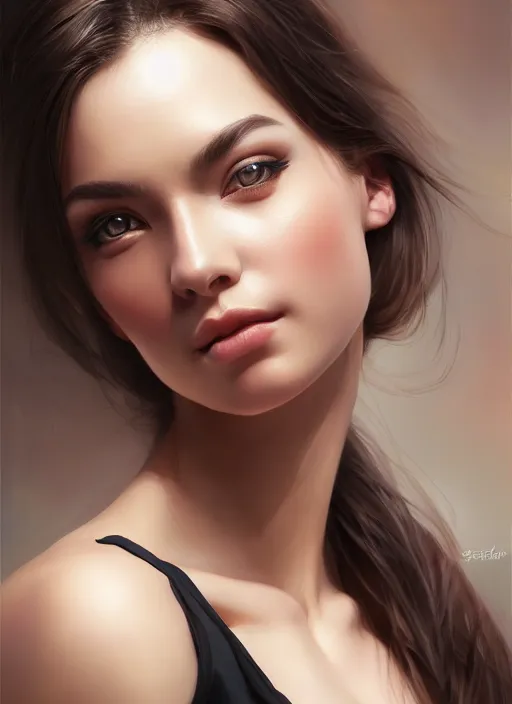 Image similar to photo of a gorgeous young woman in the style of stefan kostic, realistic, sharp focus, 8k high definition, insanely detailed, intricate, elegant, art by stanley lau and artgerm