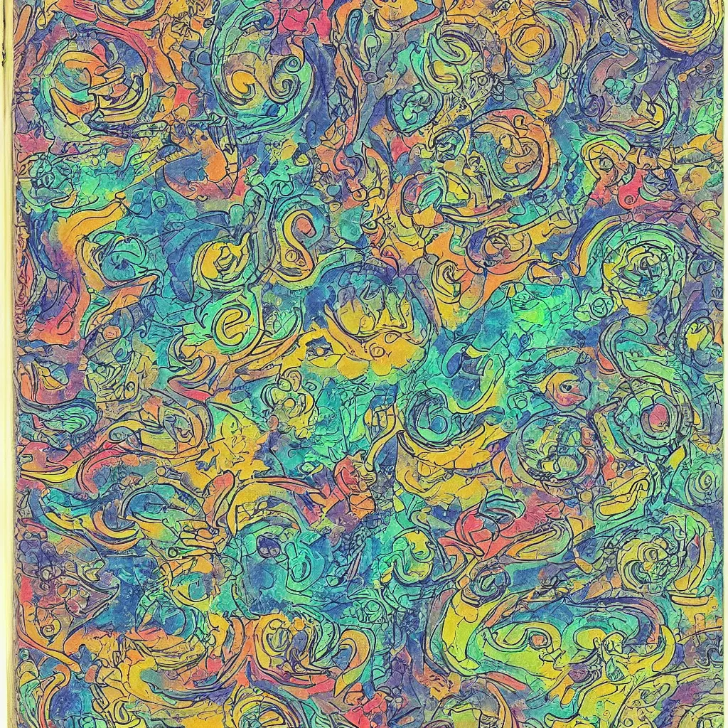 Image similar to a page from a psychedelic zen master's journal