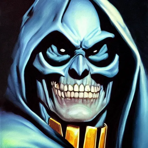 portrait painting of skeletor as batman, art by akira, Stable Diffusion