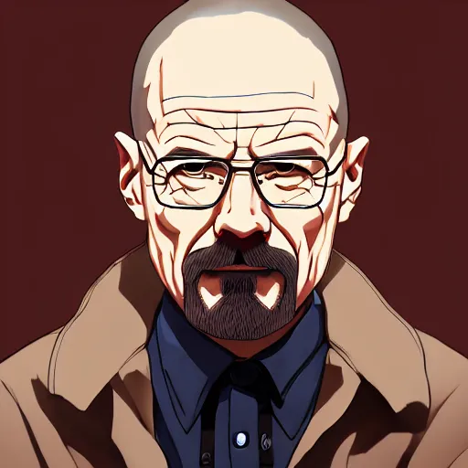 Prompt: portrait of walter white, anime fantasy illustration by tomoyuki yamasaki, kyoto studio, madhouse, ufotable, comixwave films, trending on artstation