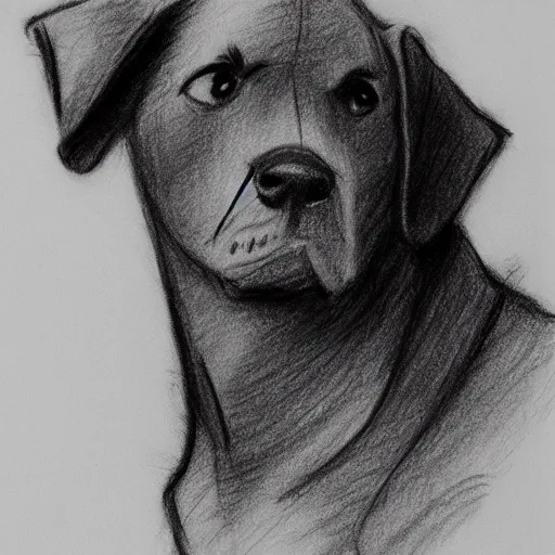 Image similar to milt kahl pencil sketch of a dog