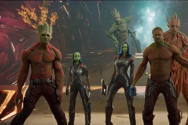 Image similar to VFX movie guardians of the galaxy fight scene by Emmanuel Lubezki
