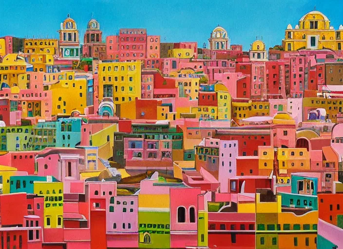 Prompt: guanajuato city, a beautiful painting representative of the art style of wes anderson and spike jonze