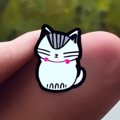Prompt: cute fluffy cat sticker
