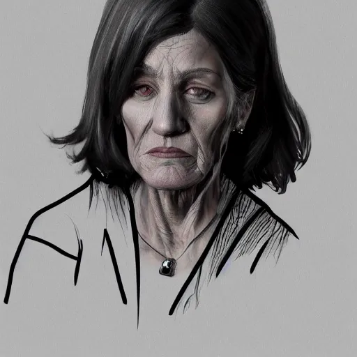 Prompt: artstation middle aged woman, very detailed, , portrait, high contrast