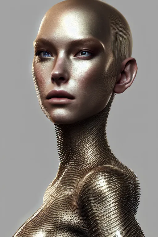 Prompt: epic professional digital art of stunningly gorgeous female cyborg, metallic skin, by leesha hannigan, iris van herpen, artstation, cgsociety, wlop, epic, much wow, much detail, gorgeous, detailed, masterpiece