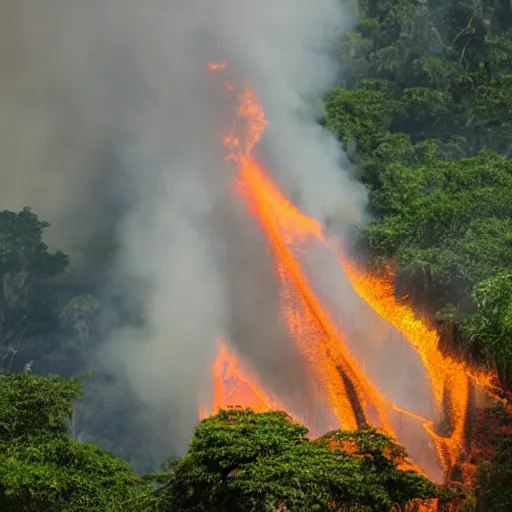 Image similar to rain forest on fire