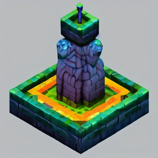 Prompt: isometric spooky water fountain asset, 3 d render, in the style of yoworld, vmk myvmk, artstation, by miha rinne