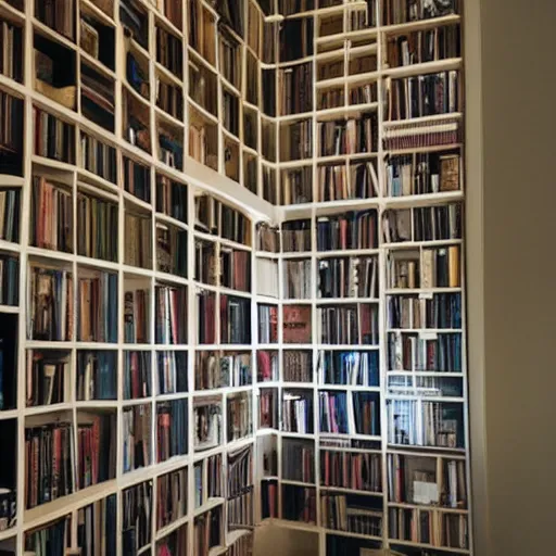 Image similar to maze with walls formed by bookshelves