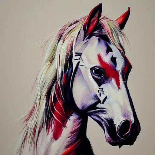 Image similar to beautiful horse by sandra chevrier, artstation, hd