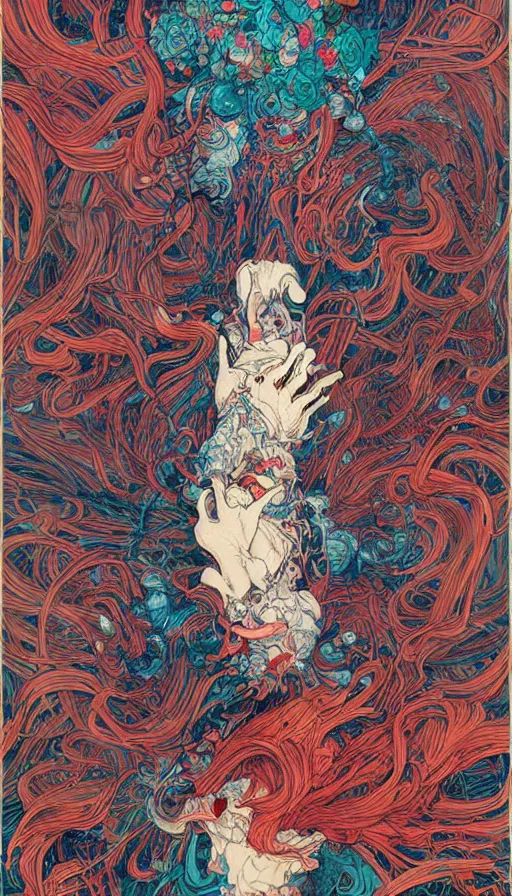 Image similar to rage, by james jean,