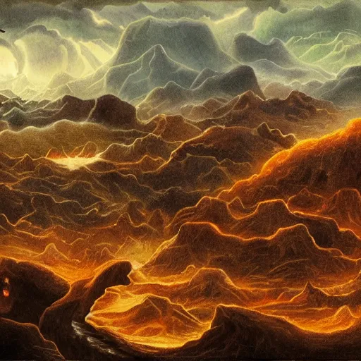 Image similar to landscape of hell