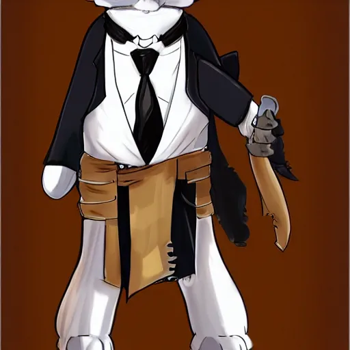 Prompt: d & d style full body portrait, tabaxi male in a tuxedo.