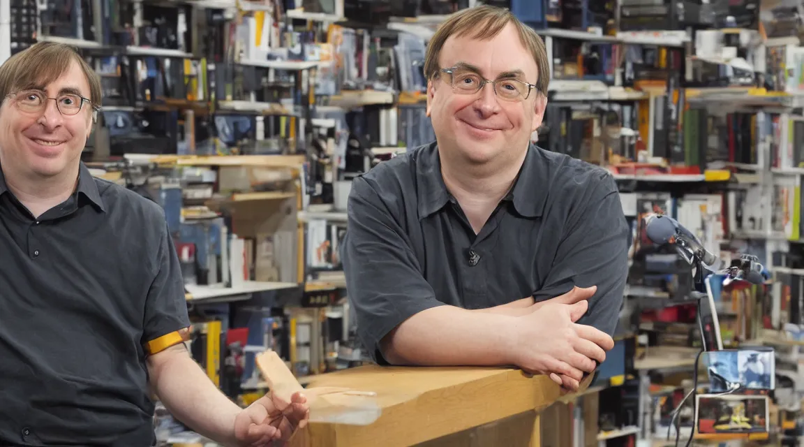 Image similar to vinil scale figure of Linus Torvalds, photo product