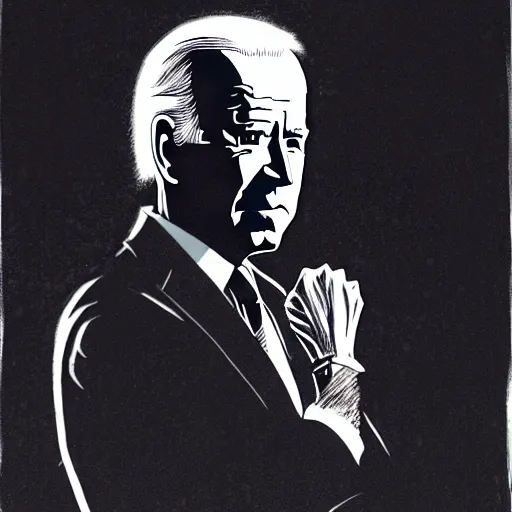 Image similar to Joe Biden looking sinister, by Tsutomu Nihei, highly detailed