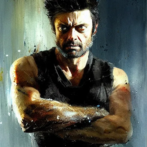 Image similar to karl urban as wolverine, jeremy mann painting