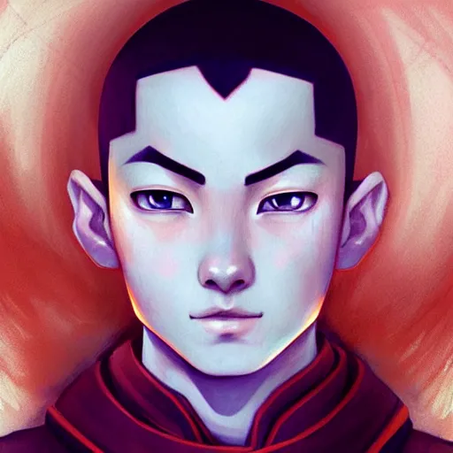 Prompt: Portrait of Aang from Avatar: The Last Airbender, by Charlie Bowater