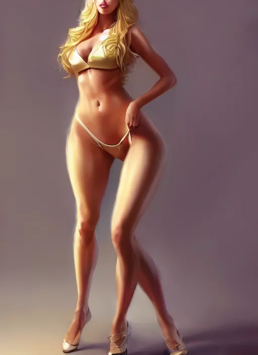 Prompt: full length body photo of a gorgeous blonde female in the style of stefan kostic, realistic, professionally, professionally color graded, sharp focus, 8 k high definition, insanely detailed, intricate, elegant, art by stanley lau and artgerm